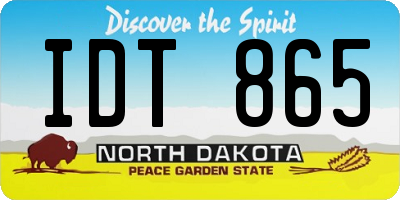 ND license plate IDT865