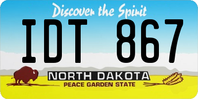 ND license plate IDT867