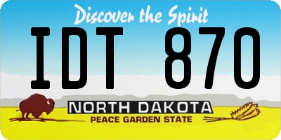 ND license plate IDT870