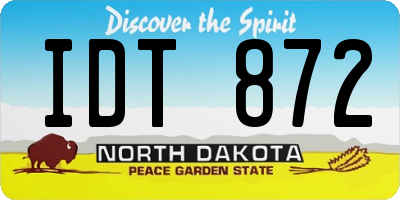 ND license plate IDT872