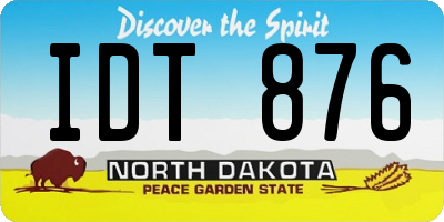 ND license plate IDT876