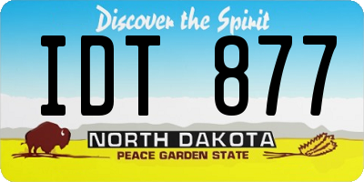 ND license plate IDT877