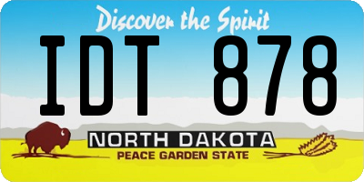 ND license plate IDT878