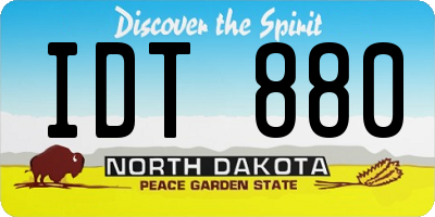 ND license plate IDT880