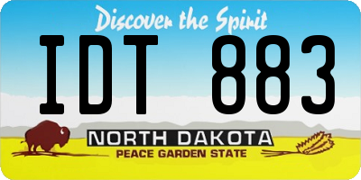 ND license plate IDT883