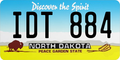 ND license plate IDT884