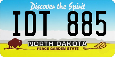 ND license plate IDT885