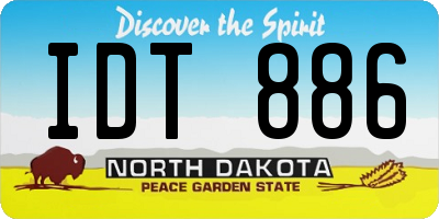 ND license plate IDT886