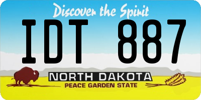 ND license plate IDT887