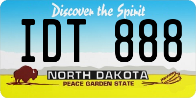 ND license plate IDT888