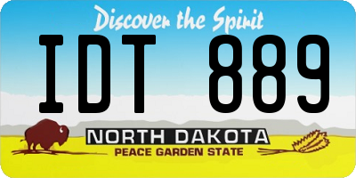 ND license plate IDT889