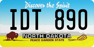 ND license plate IDT890