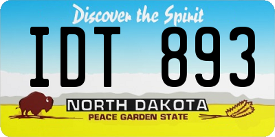 ND license plate IDT893