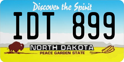 ND license plate IDT899
