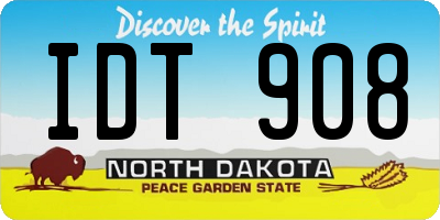 ND license plate IDT908