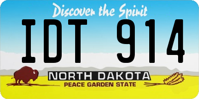 ND license plate IDT914