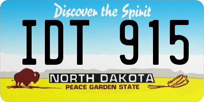 ND license plate IDT915