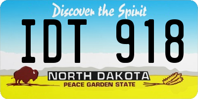 ND license plate IDT918