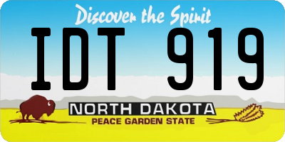 ND license plate IDT919