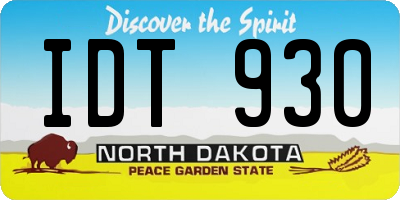 ND license plate IDT930