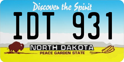 ND license plate IDT931