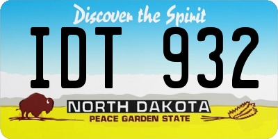 ND license plate IDT932