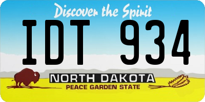 ND license plate IDT934