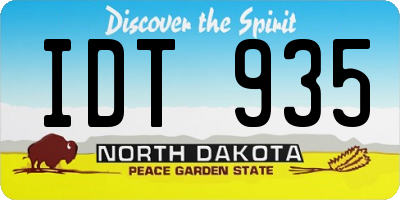 ND license plate IDT935