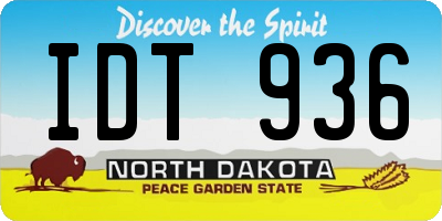 ND license plate IDT936