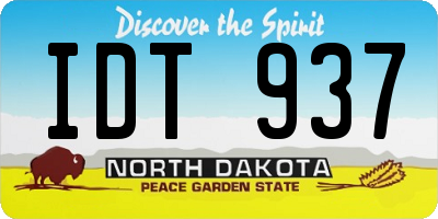 ND license plate IDT937