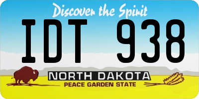 ND license plate IDT938