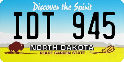 ND license plate IDT945