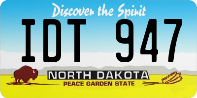 ND license plate IDT947