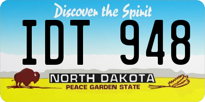 ND license plate IDT948