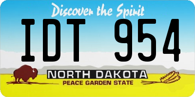 ND license plate IDT954