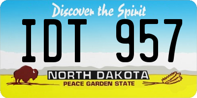 ND license plate IDT957