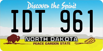 ND license plate IDT961