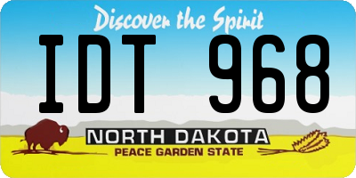 ND license plate IDT968