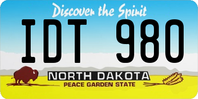ND license plate IDT980