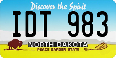 ND license plate IDT983