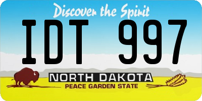 ND license plate IDT997