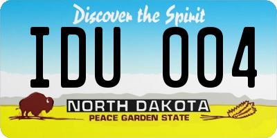 ND license plate IDU004