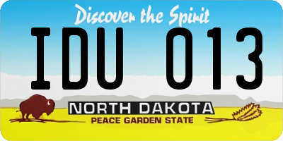 ND license plate IDU013