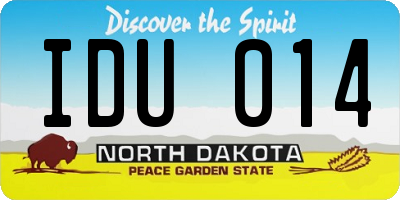 ND license plate IDU014