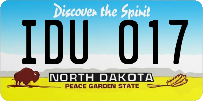 ND license plate IDU017