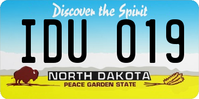 ND license plate IDU019