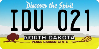 ND license plate IDU021
