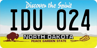 ND license plate IDU024