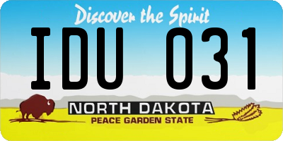 ND license plate IDU031