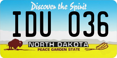 ND license plate IDU036